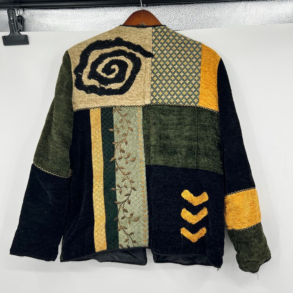 VINTAGE 90's Jacket Wearable Art Size Small Art To Wear Tapestry Lined kitschy - Picture 4 of 10